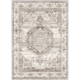 Washable Living Room Area Rug：8x10 Bedroom Rugs - Farmhouse Distressed Printed Floral Carpet - Foldable Non-Shedding Floor Carpet for Dining Room 8'x10' Beige YOUFORTONG