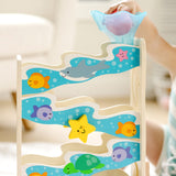Melissa & Doug Rollables Wooden Ocean Slide Infant and Toddler Toy (5 Pieces) - FSC Certified Melissa & Doug