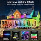 RCUICA 500FT Permanent Outdoor Lights Waterproof with Smart App Control Remote,DIY Scene Modes,Music Sync hronization,Eaves Lights for Garden Decor,Deck,Christmas RCUICA