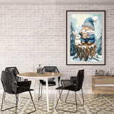 Gnome Diamond Art Kits for Adults,5D Diamond Art Painting for Beginner,Full Round Drills Winter Forest Painting with Diamonds,DIY Crafts Rabbit Gem Art for Wall Decor 12 X 16 in DIYDECORFUN