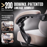 Dowinx Gaming Chair Fabric with Pocket Spring Cushion, High Back Ergonomic Computer Chair with Footrest for Adults, Massage Lumbar Support Swivel Game Chair for Office Gaming 300LBS, Beige Dowinx