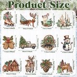 36 Pieces Christmas Wooden Tree Hanging Ornaments Christmas Wooden Pine Cone Elk Truck Snowman Gingerbread House Hanging Signs Christmas Wooden Decor with Rope for Xmas Party Huwena