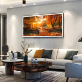 ATDMS Large Diamond Art Kits for Adults - DIY 5D Landscape Diamond Painting Kits for Adults,Full Drill Forest Diamond Painting, Sunset Gem Art Kits for Home Wall Decor 27.5x15.7 Inch ATDMS