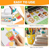 30 PCS Sticker Paper for Inkjet Printer，Printable Vinyl Sticker Paper Dries Quickly Vivid Colors，8.5"x11" Tear Resistant Printable Vinyl，Glossy White,Inkjet & Laser Printer RowinsyDD