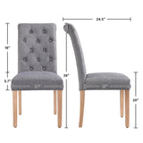 Yaheetech Dining Chairs Set of 2 Fabric Upholstered Dining Chairs High Back Padded Chairs Button Tufted Parsons Kitchen Chairs With Solid Wood Legs for Home, Dining Room, Kitchen, Dark Gray(1 package) Yaheetech