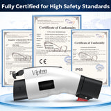 VIPTOO for Tesla to J1772 Adapter with Screen Display [Only to J1772], 60Amp 250V Converter with Press-Lock, Compatible with Tesla Charger&High-Power Connectors, Destination/Mobile Chargers VIPTOO