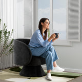 Nolohoo Swivel Barrel Chair Set of 2, Upholstered Swivel Cuddle Accent Chairs for Living Room, Comfy 360 Degree Modern Small Round Armchair for Bedroom, Office (Black, Linen) Nolohoo