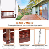 Heavy Duty Outdoor Wooden Porch Swings 4Ft/48in Bench Swing 800lb Weight Capacity, Durable Two Person Hanging Seating with Hanging Chains and Fixing Screw for Garden Backyard Lawn Balcony Deck,Brown CL.HPAHKL