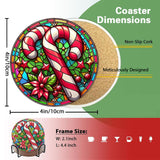 8 Pack Christmas Diamond Art Coasters Kit - Christmas Diamond Painting Coasters Kit Set with Holder Cork Pads, Diamond Art Kits for Adults Coaster, Gift for Handmade Lovers Non-Slip 3.9inch ajepon