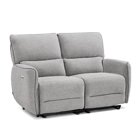 MCombo 60" Wall Hugger Power Loveseat Recliner Sofa with Adjustable Headrest, RV Reclining Loveseat with USB and Type C Charge Ports for Living Room 6924 (Light Grey) MCombo