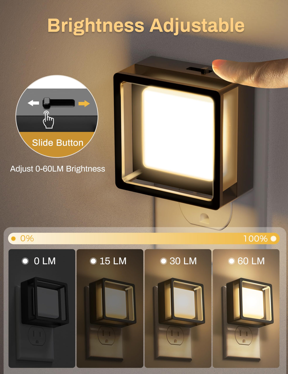 DORESshop LED Night Light, Night Lights Plug Into Wall [2 Pack] with Dusk-to-Dawn Sensor, Dimmable Nightlights, Adjustable Brightness for Bathroom, Hallway, Bedroom,Kids Room,Stairway,Soft White DORESshop