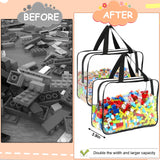 6 Packs Large Toy Storage Bags with Labels, Reusable Clear PVC Board Game Storage, Travel Waterproof Organizer Bags with Zipper for Building Blocks, Puzzle, Kids Books OPELETNNT