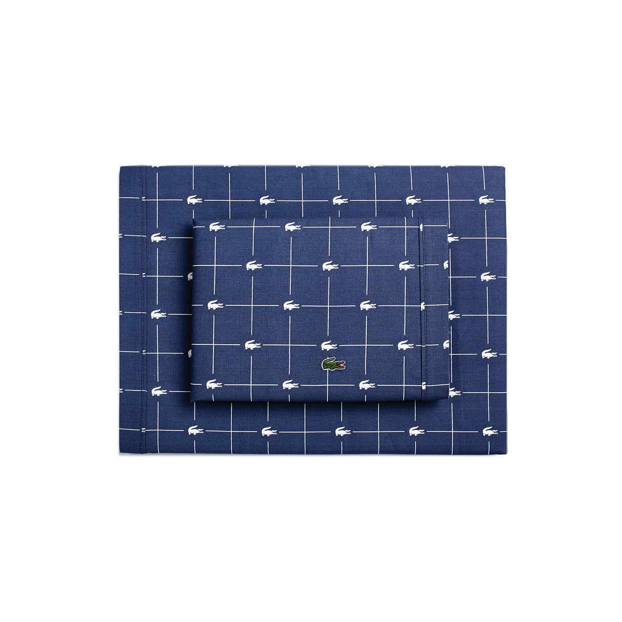 Lacoste 4-Piece Cotton Sheet Set, Slice, Vintage Indigo, Queen Lacoste