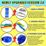 Ninja Slackline Ninja Warrior Obstacle Course for Kids-2x52ft with Swing, Rope Ladder,Climbing Bar,Ring,Outdoor Ninja Course Training Equipment Set for Backyard Just.smile