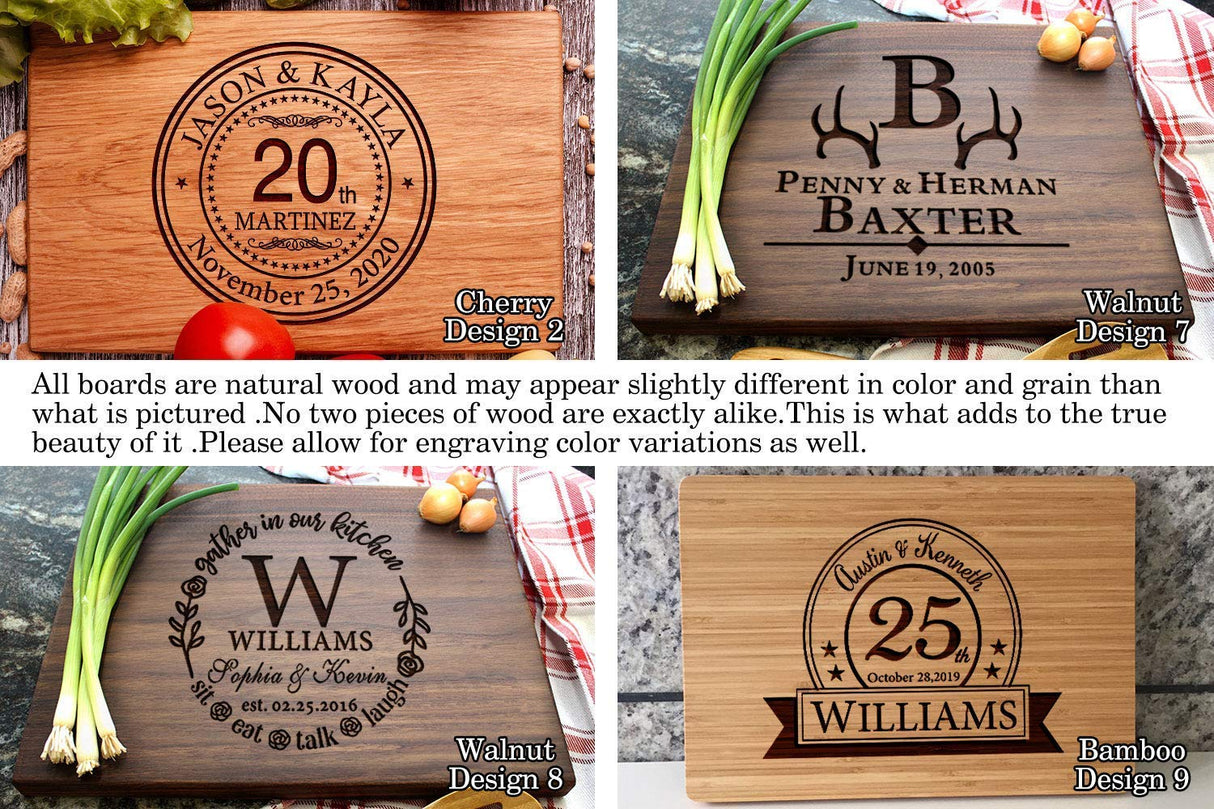 Anniversary Gifts, Personalized Cutting Boards for Wedding Gift, Bridal Shower, Engagement, Housewarming Gift, Gift for Parents, Couple or Bride and Generic