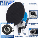 KUIMIT 6 Inches Air Random Orbital Sander, Pneumatic Palm Car Sanders For Wood Polisher Metal,And Auto Body Work, Da Sanders, Dual-action Sander KUIMIT