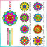 VioraWhite 24 Sets Mandala Suncatchers Wind Chimes Window Art Kits, DIY Summer Vbs Sun Catchers Wind Chimes Bulk Ornaments Painting Craft Kits for Boys Girls Home Party Activity Project Decor VioraWhite
