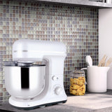 MURENKING Stand Mixer 5-QT, 6+P Speed Tilt-Head Food Mixer 300W Dough Mixer with Stainless Steel Bowl,Dough Hook,Flat Beater&Whisk Electric Kitchen Mixer for Household Baking, Anti-Slip(Pearl White) murenking