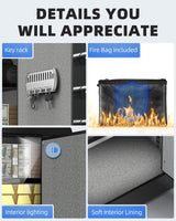 DAYI Safe Box, 1.4 Cubic Feet Home Safe with Fireproof Waterproof Bag, Security Safe Box for Money Cash Valuables, Digital Electronic Keypad, Dual Alarm System, Removable Shelf - D-35 DAYI