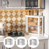STDDRE Corner Bread Box Kitchen Countertop Extra Large Capacity Farmhouse Bread Box, Corner Countertop Storage, Double Layer Bread Holder (White, Extra Large) STDDRE