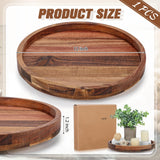 Nitial 12'' Acacia Wood Lazy Susan Organizer Wooden Rotating Turntable Organizer Kitchen Organizer Turntable for Dining Table Countertop Kitchen Cabinet Pantry Storage Nitial