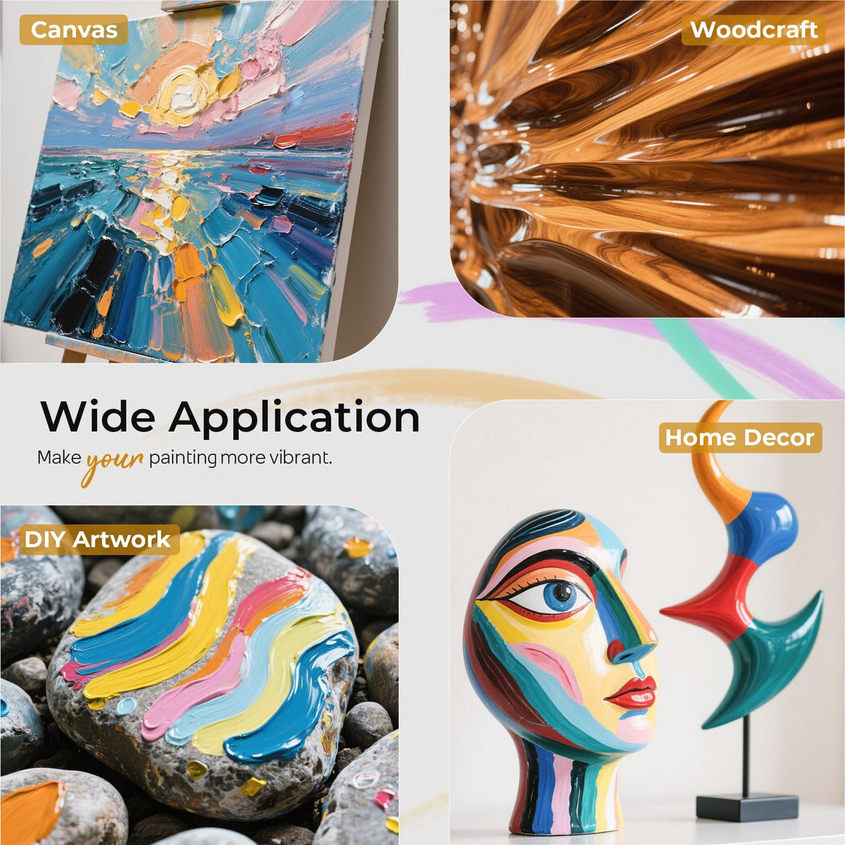 Nicpro Gloss Varnish for Acrylic Painting(4 oz, 120 ml), Non-Yellowing, Non-Toxic, Anti-Crazing, Clear Acrylic Varnish for Pro Artist & Hobby Painter on Canvas, Wood, Artwork, High Gloss Finish Nicpro