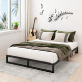 Lutown-Teen 9-Inch Heavy Duty Metal Queen Bed Frame with Steel Slat Support - No Box Spring Needed, Easy Assembly, Black Lutown-Teen