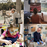 SUWARMN Paint Brush Cleaner Rinse Cup (All-in-One), Foldable Brushes Holder & Brush Cleaning Cup for Acrylic, Watercolor, and Water-Based Mediums, for Fine Art, Studio, Classroom(Blue) SUWARMN