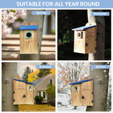 Blue Bird Houses for Outside - Durable Birdhouses for Outdoors with Clear View Panel & Predator Guard for Bluebird Wren Swallow Finch Chickadee Cardinal Predimeza