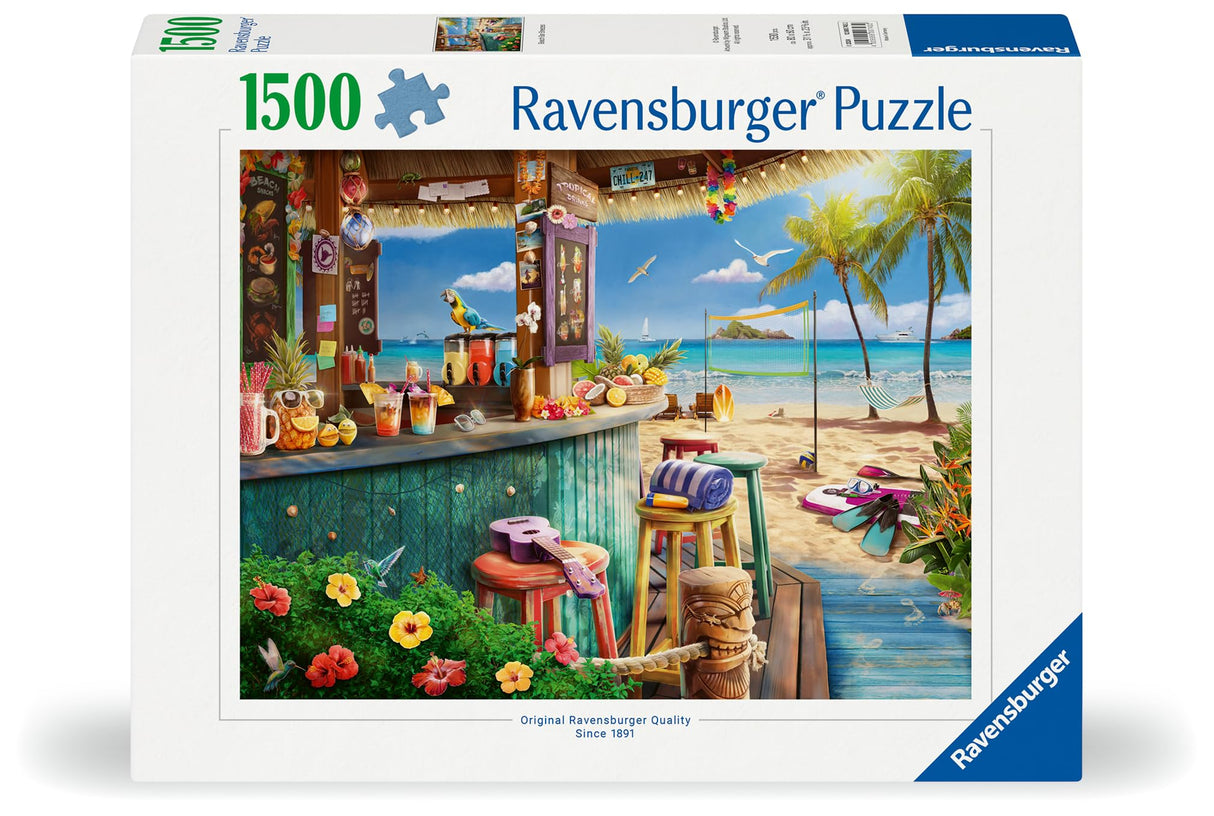 Ravensburger Beach Bar Breezes 1500-Piece Jigsaw Puzzle - Engaging Beach-Themed Artwork | Premium Quality | Perfect Interlocking Fit | Ideal for Adults and Kids Aged 14+ Ravensburger