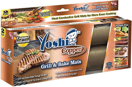Yoshi Copper Grill and Bake Mats (Set of 2). Yoshi Copper