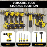 RacKeaLsi 2 Pack Drill Holder, Power Tool Organizer Wall Mount, Heavy Duty Garage Storage and Tool Organizer, Ideal Garage Organization Gifts for man, 8 Slots for Power Tools and 32 Screwdriver Rack RacKeaLsi