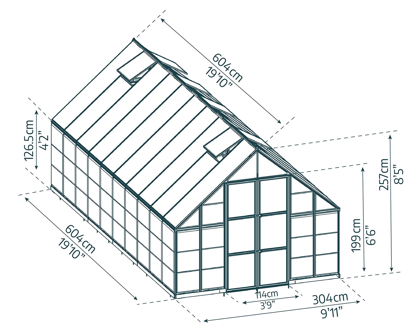 Palram - Canopia Balance Greenhouse Kit, 10'x20', UV Protected, Wind & Weather Resistant, Clear Polycarbonate Panels, Maintenance Free Outdoor Garden Stuff, Walk-in Silver Structure, 5 Year W - WoodArtSupply