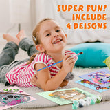 bleihum 4 Pack Paint by Numbers for Kid Ages 4-8,Animals Paint by Number Kits for Kids, DIY Animal Oil Painting Suitable for Home Decoration (8x8inch) bleihum