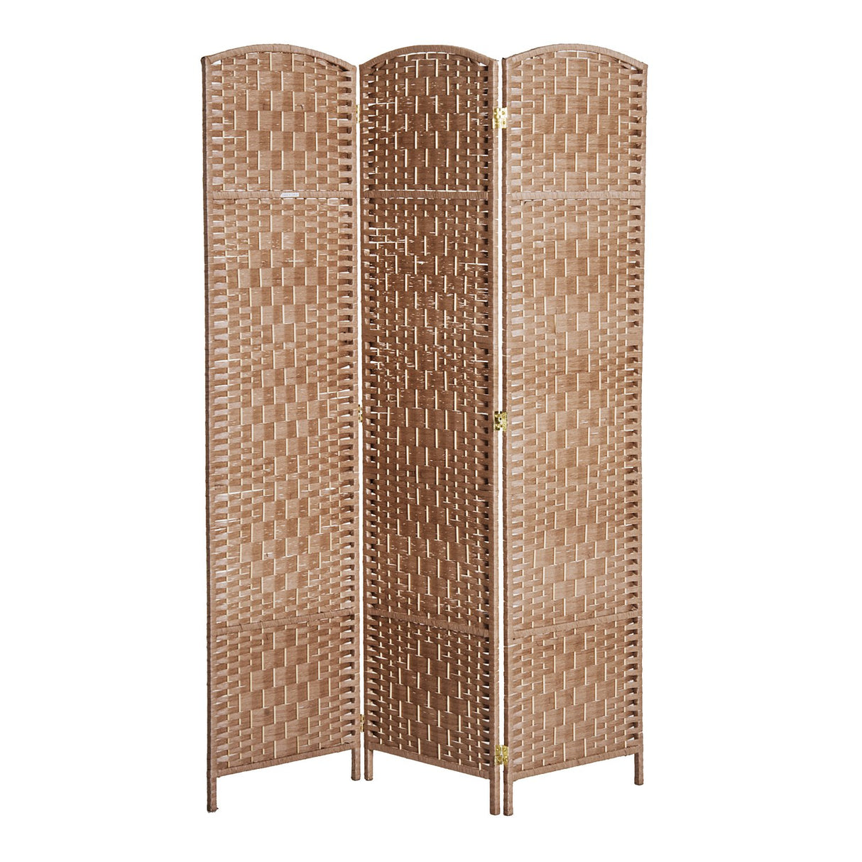 HOMCOM Room Divider, 3 Panel Folding Privacy Screen, 6FT Tall Portable Wicker Weave Partition Wall Divider for Bedroom, Home Office, Natural HOMCOM
