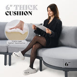 LUXOAK 10 Seats Aluminum Patio Furniture Set, Outdoor Sectional Sofa with 6" Cushions, Modular Curved Conversation Set, All-Weather Furniture for Modern Backyard, Deck or Poolside LUXOAK