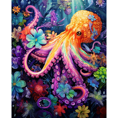 Tucocoo Octopus Paint by Numbers for Adults Kids Beginners,DIY Oil Painting Gift Kits,Adults Paint by Number Kits for Arts Craft Home Decor，Colorful Ocean Scenery(16 x 20Inches Without Frame) Tucocoo