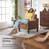 VINGLI Accent Chair for Living Room Chairs Rustic Reading Chair for Bedroom Scooped Arm Chair Mid Century Modern Accent Chairs Upholstered Comfy Chair for Apartment, Waiting Room VINGLI