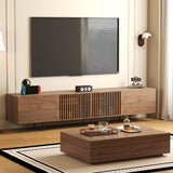 NessCarsti Mid-Century Modern TV Stand & Expandable Coffee Table Set, Walnut Finish, Stylish Storage Combo for Living Room or Bedroom (94.48“TV Stand+Coffee Table) NessCarsti