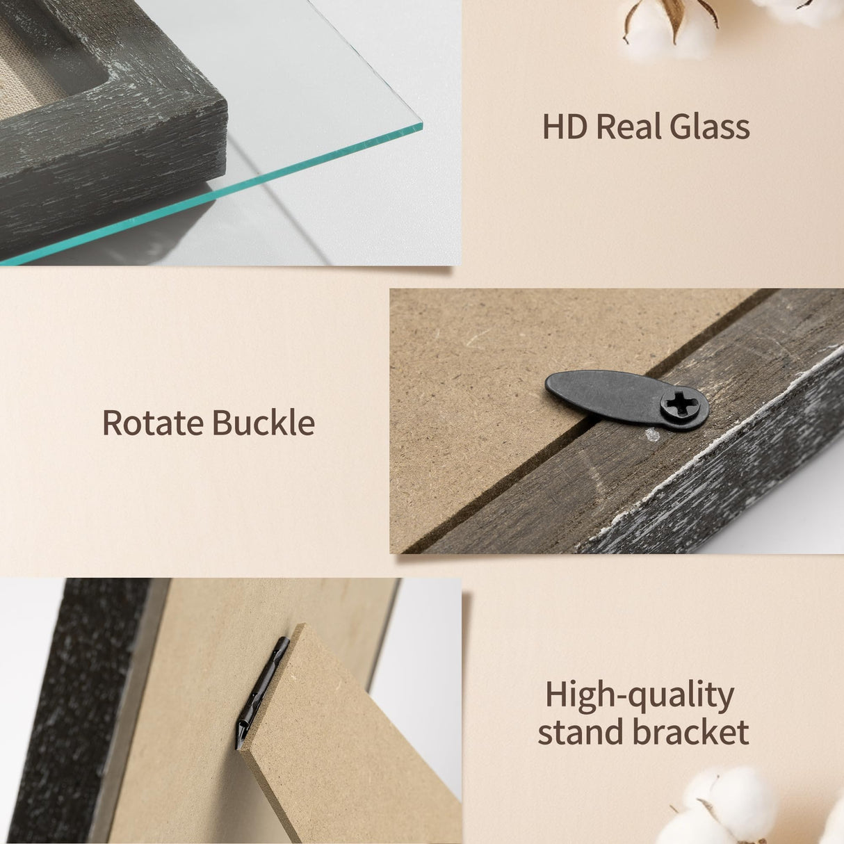 Afuly 8x10 Picture Frame Wooden Distressed Rustic Photo Frame with White Heart Burlap Lace, Solid Wood Frame for Farmhouse Wall Tabletop Home Decor Anniversary Wedding Gifts for Mom Grandma Afuly