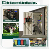 8x4 FT Outdoor Storage Shed, Metal Shed with Lockable Door, Sloping Roof, All-Weather Lean to Resin Shed for Garden, Backyard, Patio, Lawn (Gray) LINKHOO