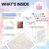 Camocin Paint by Numbers Kit for Adults - Flowers Adult Paint by Number Kits on Canvas Without Frame for Beginner, Peony Floral Oil Painting by Numbers Kit for Gift Home Wall Decor 16x20 Inch Camocin