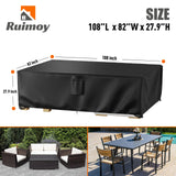 Ruimoy Patio Furniture Covers, Outdoor Furniture Cover Waterproof, General Purpose, Outside Table and Chair Covers, Heavy Duty 600D (108 Inch L x 82 Inch W x 27.9 Inch H) Ruimoy