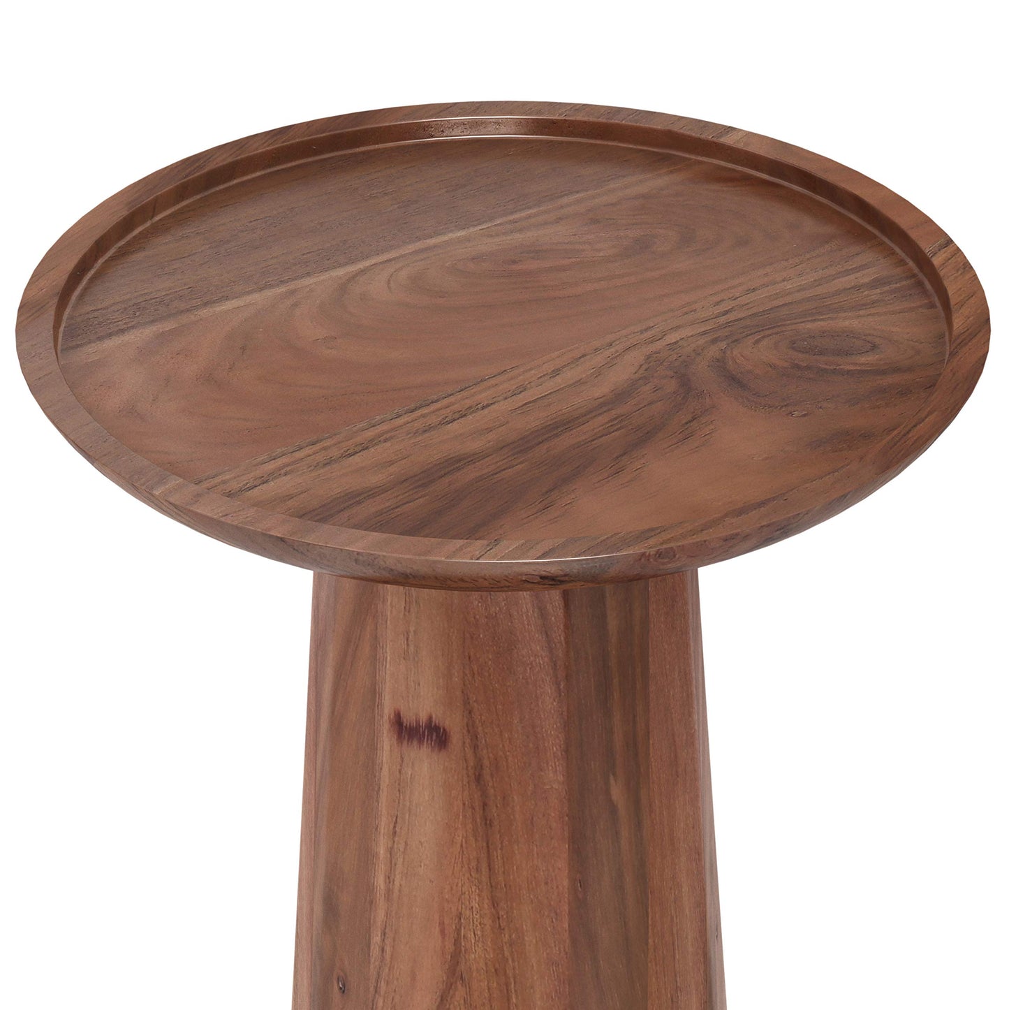 SIMPLIHOME Dayton SOLID MANGO WOOD 13 inch Wide Round Wooden Accent Table in Light Cognac, Fully Assembled, for the Living Room and Bedroom - WoodArtSupply