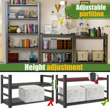 5-Tier Industrial Book Shelf, Tall Bookcase, Office Shelf Storage Organizer, Adjustable Heavy Duty Bookshelves, Modern Book Shelf for Living Room, Bedroom, and Home Office, Black, 63"H*15.75"D*32"W Notmise