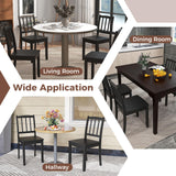 Giantex Farmhouse Dining Chairs Set of 4, Modern Kitchen Chairs w/Rubber Wood Legs & Curved Backrest, Ladder Back Diner Chairs, Wooden Side Chairs for Study, Dining Room, Load 400 LBS, Black Giantex