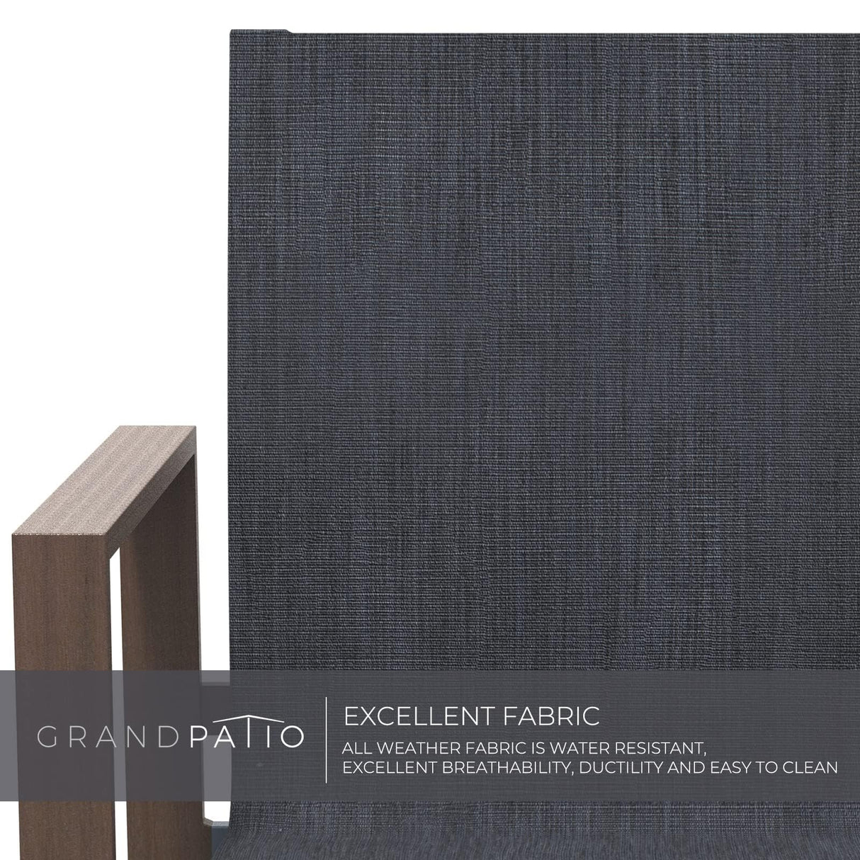 Grand patio 7 Piece Outdoor Dining Set with Faux Wood Grain Finish, Modern Alunimum Table and Chairs for 6 with Market Umbrella Hole for Garden, Backyard,Poolside,Lawn,Porch,Deck,Yard,Dark Brown Grand patio