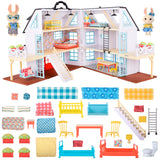 Sunny Days Entertainment Honey Bee Acres Buzzby Farmhouse – 49 Furniture Accessories with 2 Exclusive Figures | 15 Inch Dollhouse Playset | Pretend Play Toys for Kids Sunny Days Entertainment