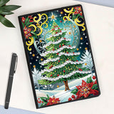 JISHSHAY 2 PCS Christmas Diamond Painting Notebook Diary Christmas Tree Diamond Art Leather Journal Xmas Gem Art Note Book Train Mosaic Kits for Adults Journal Notebook Gem Painting Sketchbook Diary JISHSHAY