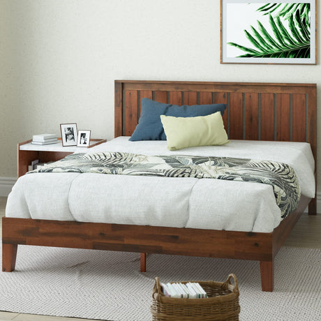 Zinus Vivek Deluxe Wood Platform Bed Frame with Headboard - Easy Assembly King Size, No Box Spring Needed Zinus